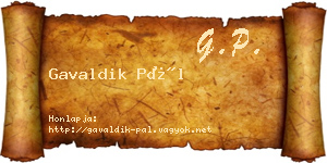 Gavaldik Pál névjegykártya
